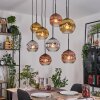 Ripoll Hanglamp, Kogellampje, Hanglamp Natuurlijke kleuren, Zwart, 8-lichts