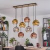 Ripoll Hanglamp, Kogellampje, Hanglamp Natuurlijke kleuren, Zwart, 8-lichts