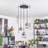 Ripoll Hanglamp, Kogellampje, Cluster hanglamp Chroom, Duidelijk, Rookkleurig, 3-lichts