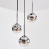 Ripoll Hanglamp, Kogellampje, Cluster hanglamp Chroom, Duidelijk, Rookkleurig, 3-lichts