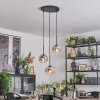 Ripoll Hanglamp, Kogellampje, Cluster hanglamp Chroom, Duidelijk, Rookkleurig, 3-lichts
