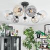 Ripoll Plafondlamp, Kogellampje Amber, Duidelijk, Rookkleurig, 7-lichts