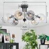 Ripoll Plafondlamp, Kogellampje Amber, Duidelijk, Rookkleurig, 7-lichts