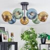Koyoto Plafondlamp, Kogellampje Blauw, Goud, Groen, 7-lichts