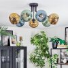 Koyoto Plafondlamp, Kogellampje Blauw, Goud, Groen, 7-lichts