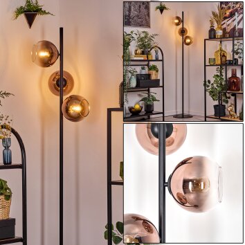 Koyoto Staande lamp 31 cm Duidelijk, Koperkleurig, 3-lichts