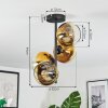 Koyoto Plafondlamp, Kogellampje Goud, Duidelijk, 4-lichts