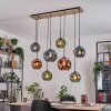 Ripoll Hanglamp, Kogellampje, Hanglamp Natuurlijke kleuren, Zwart, 8-lichts