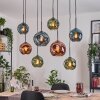 Ripoll Hanglamp, Kogellampje, Hanglamp Natuurlijke kleuren, Zwart, 8-lichts