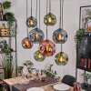Ripoll Hanglamp, Kogellampje, Hanglamp Natuurlijke kleuren, Zwart, 8-lichts