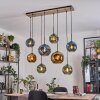 Ripoll Hanglamp, Kogellampje, Hanglamp Natuurlijke kleuren, Zwart, 8-lichts