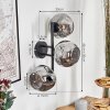 Ripoll Kogellampje, Wandlamp Rookkleurig, 3-lichts