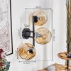 Ripoll Kogellampje, Wandlamp Amber, 3-lichts
