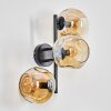 Ripoll Kogellampje, Wandlamp Amber, 3-lichts