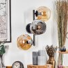 Ripoll Kogellampje, Wandlamp Amber, Rookkleurig, 3-lichts