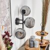 Ripoll Kogellampje, Wandlamp Rookkleurig, 3-lichts