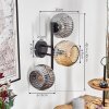 Ripoll Kogellampje, Wandlamp Amber, Rookkleurig, 3-lichts