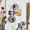 Ripoll Kogellampje, Wandlamp Amber, Rookkleurig, 3-lichts