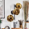 Ripoll Kogellampje, Wandlamp Goud, 3-lichts