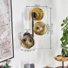 Ripoll Kogellampje, Wandlamp Goud, Duidelijk, 3-lichts