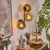 Ripoll Kogellampje, Wandlamp Goud, Duidelijk, 3-lichts