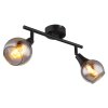 Globo Glyptar Plafondlamp, Plafondspot Zwart, 2-lichts