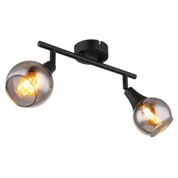 Globo Glyptar Plafondlamp, Plafondspot Zwart, 2-lichts