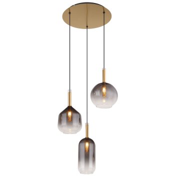 Globo Elisabeth Hanglamp Messing, 3-lichts
