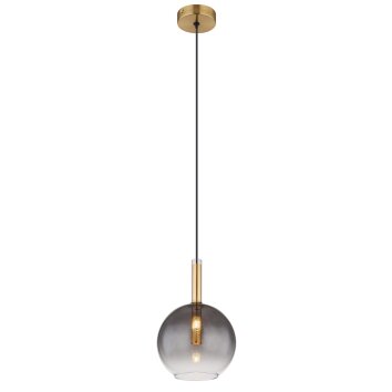 Globo Elisabeth Hanglamp Messing, Zwart, 1-licht