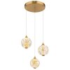 Globo Virina Hanglamp LED Goud, 3-lichts