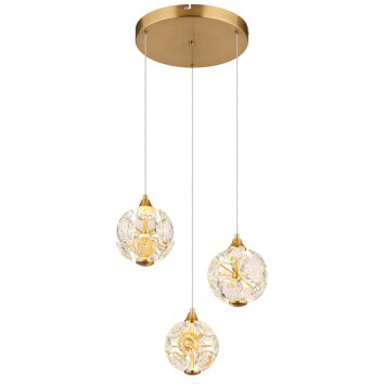 Globo Virina Hanglamp LED Goud, 3-lichts