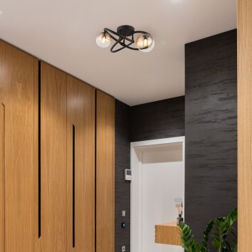 Globo Tuberius Plafondlamp LED Zwart, 2-lichts