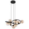 Globo Tuberius Hanglamp LED Zwart, 8-lichts
