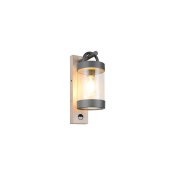 Trio verlichting Sambesi Wandlamp Hout licht, 1-licht, Bewegingsmelder