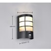 Reality SINTRA Wandlamp Zwart, 1-licht, Bewegingsmelder