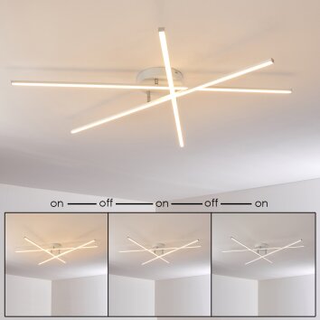 Tornio Plafondlamp LED Nikkel mat, Wit, 3-lichts