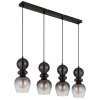 Globo Clarity Hanglamp Zwart, 4-lichts