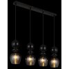 Globo Clarity Hanglamp Zwart, 4-lichts