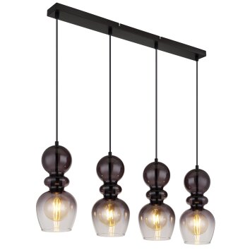 Globo Clarity Hanglamp Zwart, 4-lichts