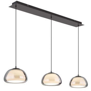 Globo Avila Hanglamp LED Chroom, Zwart, 1-licht, Afstandsbediening
