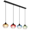 Globo Sander Hanglamp Zwart, 4-lichts