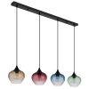 Globo Sander Hanglamp Zwart, 4-lichts