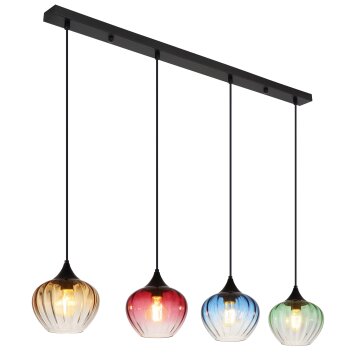 Globo Sander Hanglamp Zwart, 4-lichts