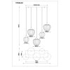 Globo Sander Hanglamp Zwart, 5-lichts