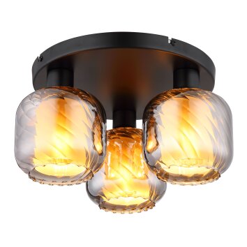 Globo Xia Plafondlamp Zwart, 3-lichts