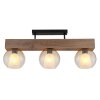 Globo I Plafondlamp Natuurlijke kleuren, Zwart, 3-lichts