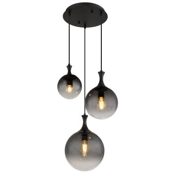 Globo Dalton Hanglamp Zwart, 3-lichts