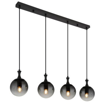 Globo Dalton Hanglamp Zwart, 4-lichts