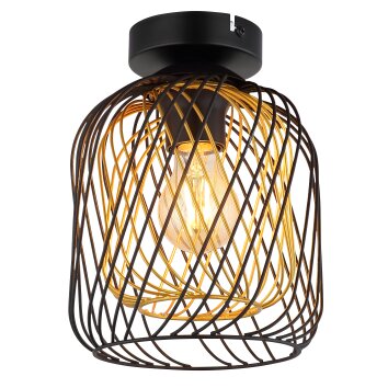 Globo Dichti Plafondlamp Zwart, 1-licht