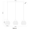 Globo Lourdes Hanglamp Wit, 3-lichts